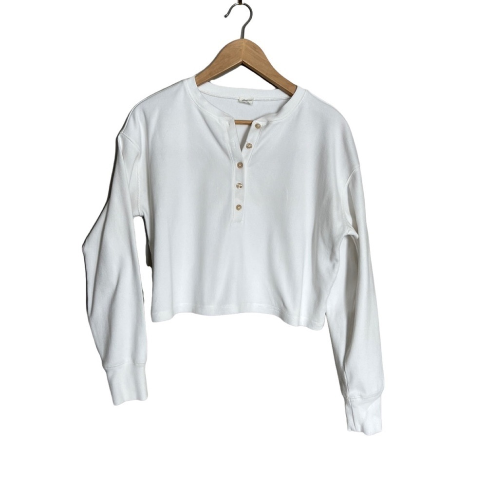 TNA long sleeve ribbed crop shirt